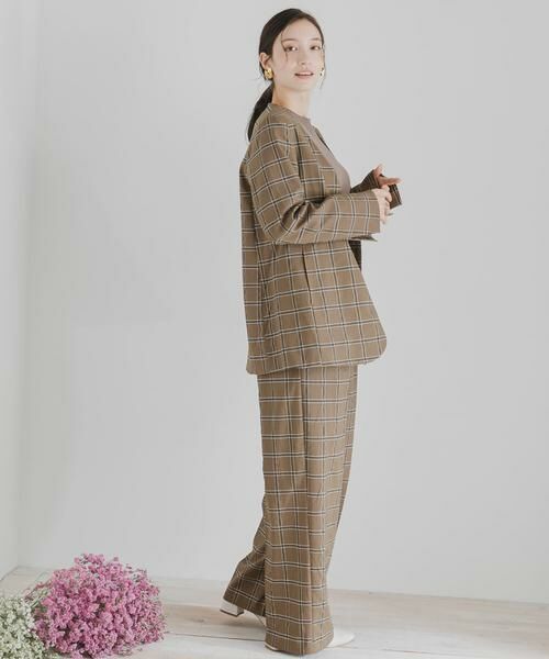 SENSE OF PLACE by URBAN RESEARCH / センスオブプレイス バイ アーバンリサーチ ノーカラージャケット | チェックノーカラージャケット | 詳細4