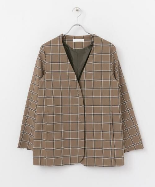 SENSE OF PLACE by URBAN RESEARCH / センスオブプレイス バイ アーバンリサーチ ノーカラージャケット | チェックノーカラージャケット | 詳細5