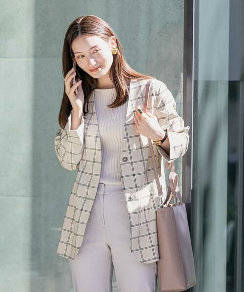 SENSE OF PLACE by URBAN RESEARCH / センスオブプレイス バイ アーバンリサーチ ノーカラージャケット | チェックノーカラージャケット | 詳細11