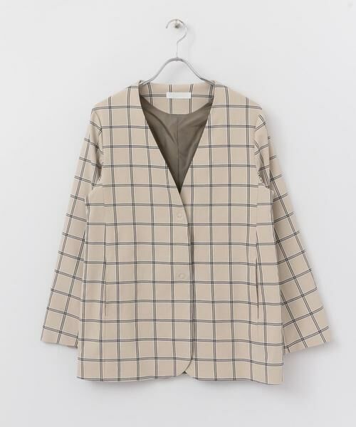 SENSE OF PLACE by URBAN RESEARCH / センスオブプレイス バイ アーバンリサーチ ノーカラージャケット | チェックノーカラージャケット | 詳細23