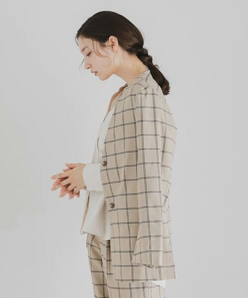 SENSE OF PLACE by URBAN RESEARCH / センスオブプレイス バイ アーバンリサーチ ノーカラージャケット | チェックノーカラージャケット | 詳細16