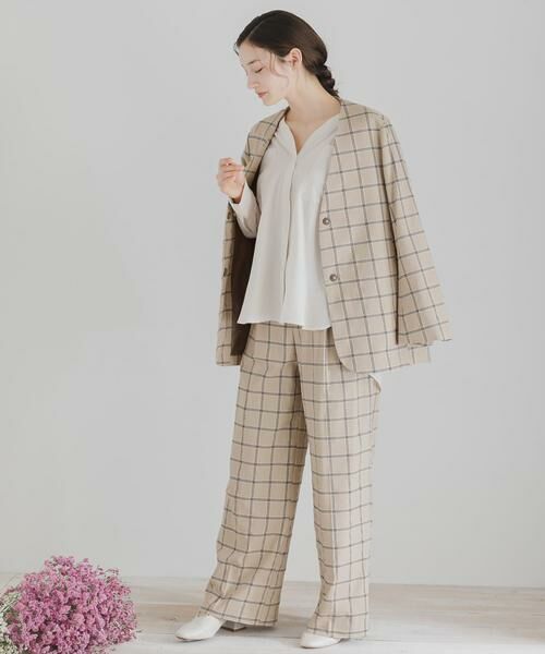 SENSE OF PLACE by URBAN RESEARCH / センスオブプレイス バイ アーバンリサーチ ノーカラージャケット | チェックノーカラージャケット | 詳細18