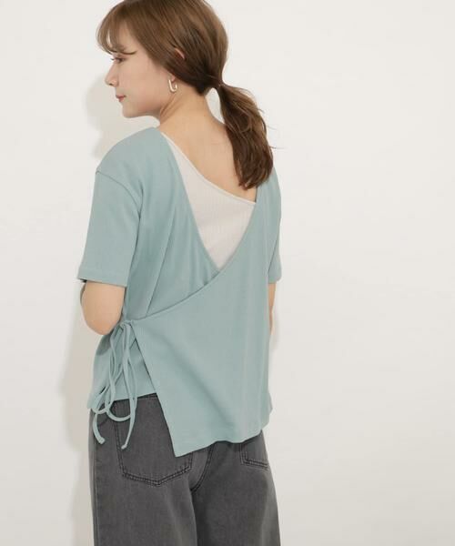 SENSE OF PLACE by URBAN RESEARCH / センスオブプレイス バイ アーバンリサーチ Tシャツ | オーガニックコットンバックカシュクールトップ(ミント)