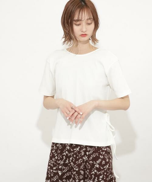 SENSE OF PLACE by URBAN RESEARCH / センスオブプレイス バイ アーバンリサーチ Tシャツ | オーガニックコットンバックカシュクールトップ(オフホワイト)
