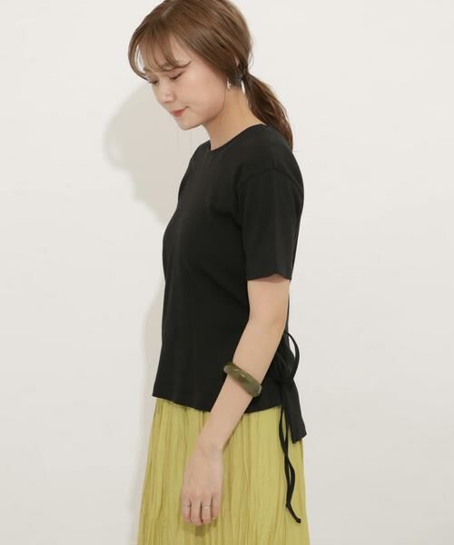 SENSE OF PLACE by URBAN RESEARCH / センスオブプレイス バイ アーバンリサーチ Tシャツ | オーガニックコットンバックカシュクールトップ(ブラック)