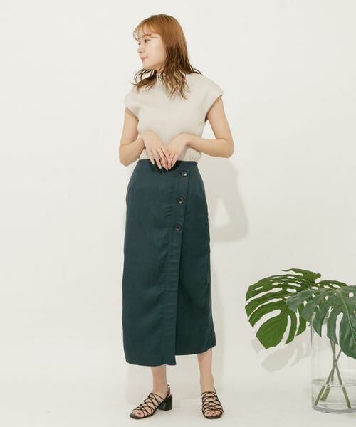 SENSE OF PLACE by URBAN RESEARCH / センスオブプレイス バイ アーバンリサーチ スカート | リネンレーヨン ラップスカート | 詳細11