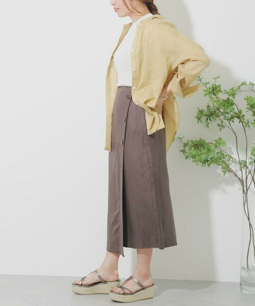 SENSE OF PLACE by URBAN RESEARCH / センスオブプレイス バイ アーバンリサーチ スカート | リネンレーヨン ラップスカート | 詳細16