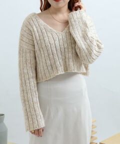 SENSE OF PLACE by URBAN RESEARCH / センスオブプレイス バイ アーバンリサーチ ニット・セーター | クロップドメランジセーター