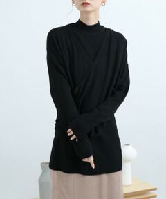 SENSE OF PLACE by URBAN RESEARCH / センスオブプレイス バイ アーバンリサーチ ニット・セーター | リブハイネックカシュクールトップ