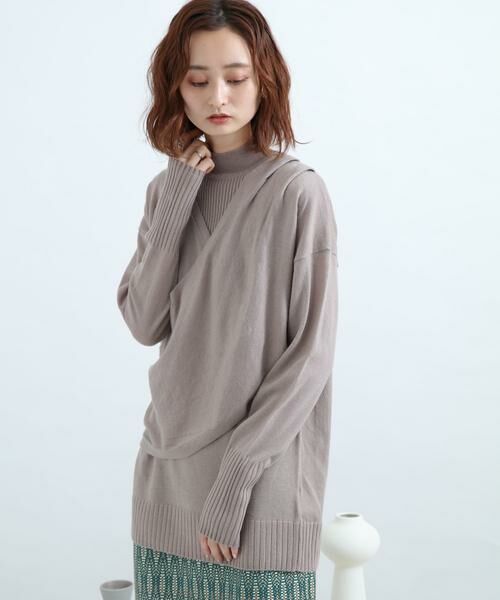 SENSE OF PLACE by URBAN RESEARCH / センスオブプレイス バイ アーバンリサーチ ニット・セーター | リブハイネックカシュクールトップ | 詳細9
