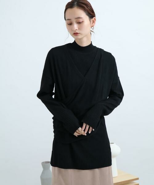 SENSE OF PLACE by URBAN RESEARCH / センスオブプレイス バイ アーバンリサーチ ニット・セーター | リブハイネックカシュクールトップ | 詳細20