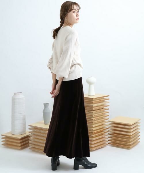 SENSE OF PLACE by URBAN RESEARCH / センスオブプレイス バイ アーバンリサーチ スカート | ロングスリットベロアナロースカート | 詳細4