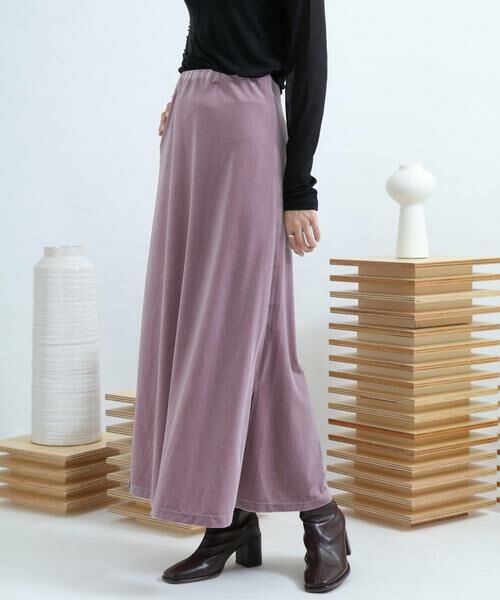 SENSE OF PLACE by URBAN RESEARCH / センスオブプレイス バイ アーバンリサーチ スカート | ロングスリットベロアナロースカート | 詳細12