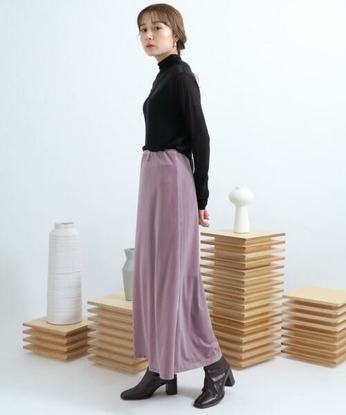 SENSE OF PLACE by URBAN RESEARCH / センスオブプレイス バイ アーバンリサーチ スカート | ロングスリットベロアナロースカート | 詳細13