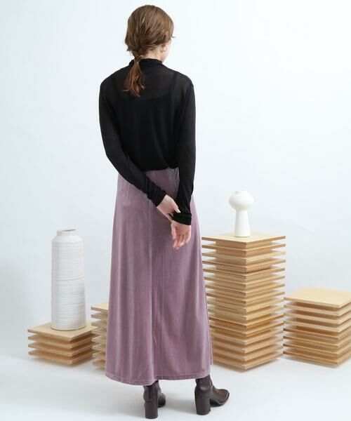 SENSE OF PLACE by URBAN RESEARCH / センスオブプレイス バイ アーバンリサーチ スカート | ロングスリットベロアナロースカート | 詳細14
