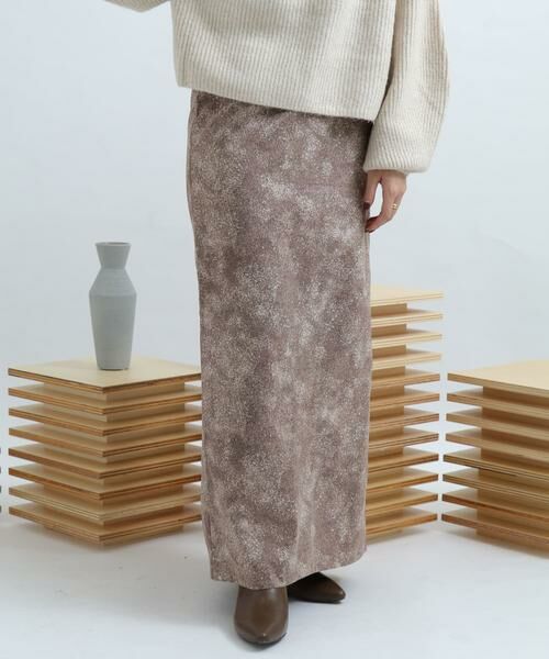 SENSE OF PLACE by URBAN RESEARCH / センスオブプレイス バイ アーバンリサーチ スカート | ストーンプリントスカート(ブラウン系その他)