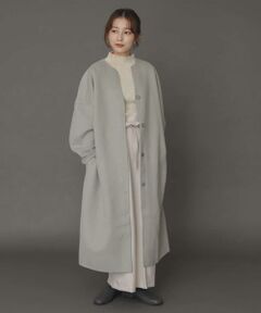 SENSE OF PLACE by URBAN RESEARCH / センスオブプレイス バイ アーバンリサーチ ノーカラージャケット | ウールリバーノーカラーコート