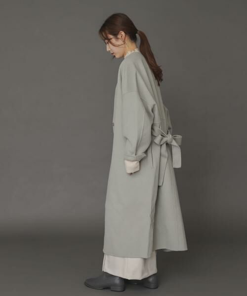 SENSE OF PLACE by URBAN RESEARCH / センスオブプレイス バイ アーバンリサーチ ノーカラージャケット | ウールリバーノーカラーコート | 詳細3