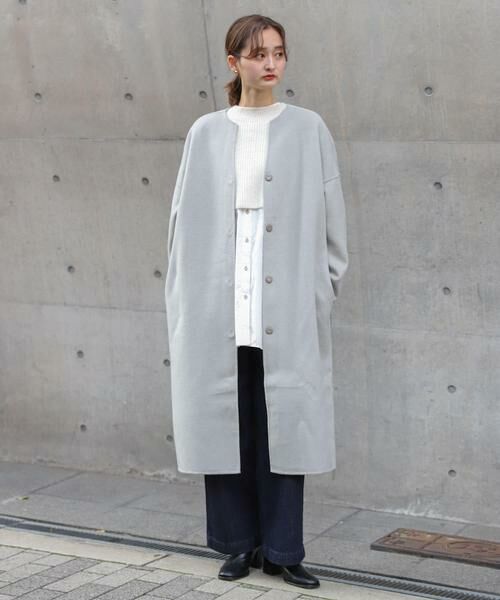 SENSE OF PLACE by URBAN RESEARCH / センスオブプレイス バイ アーバンリサーチ ノーカラージャケット | ウールリバーノーカラーコート | 詳細5
