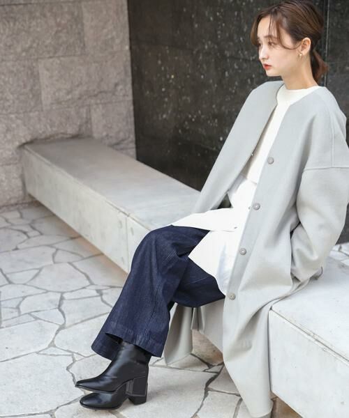 SENSE OF PLACE by URBAN RESEARCH / センスオブプレイス バイ アーバンリサーチ ノーカラージャケット | ウールリバーノーカラーコート | 詳細6