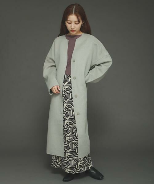 SENSE OF PLACE by URBAN RESEARCH / センスオブプレイス バイ アーバンリサーチ ノーカラージャケット | ウールリバーノーカラーコート | 詳細8