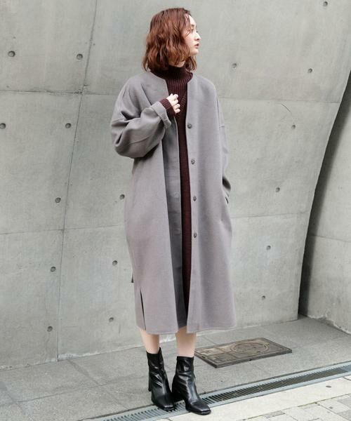 SENSE OF PLACE by URBAN RESEARCH / センスオブプレイス バイ アーバンリサーチ ノーカラージャケット | ウールリバーノーカラーコート | 詳細24