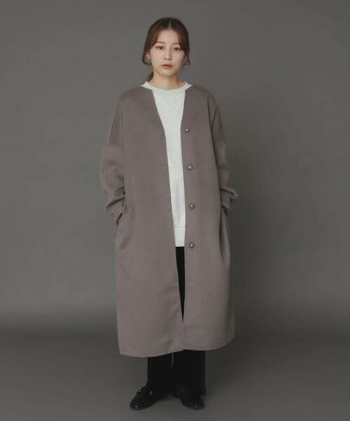 SENSE OF PLACE by URBAN RESEARCH / センスオブプレイス バイ アーバンリサーチ ノーカラージャケット | ウールリバーノーカラーコート | 詳細17
