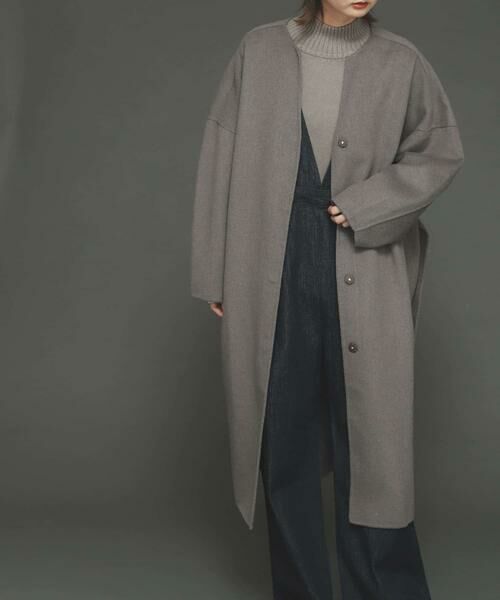 SENSE OF PLACE by URBAN RESEARCH / センスオブプレイス バイ アーバンリサーチ ノーカラージャケット | ウールリバーノーカラーコート | 詳細18