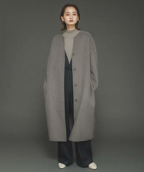 SENSE OF PLACE by URBAN RESEARCH / センスオブプレイス バイ アーバンリサーチ ノーカラージャケット | ウールリバーノーカラーコート | 詳細19