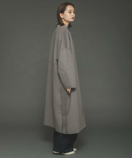 SENSE OF PLACE by URBAN RESEARCH / センスオブプレイス バイ アーバンリサーチ ノーカラージャケット | ウールリバーノーカラーコート | 詳細22