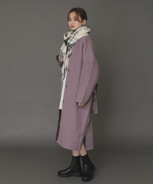 SENSE OF PLACE by URBAN RESEARCH / センスオブプレイス バイ アーバンリサーチ ノーカラージャケット | ウールリバーノーカラーコート | 詳細29