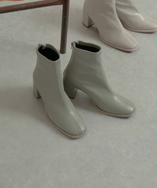 SENSE OF PLACE by URBAN RESEARCH / センスオブプレイス バイ アーバンリサーチ ブーツ（ショート丈） | スクエアトウセンターシームストレッチブーツ（ライトカーキ）