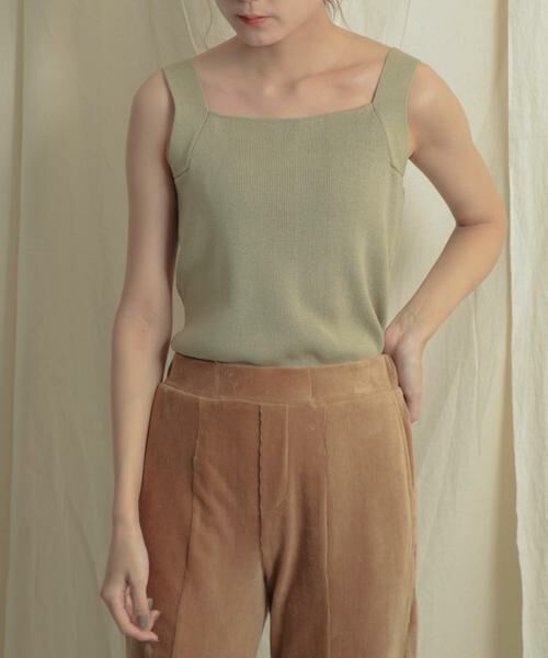 SENSE OF PLACE by URBAN RESEARCH / センスオブプレイス バイ アーバンリサーチ ニット・セーター | バッククロスニットタンクトップ（オリーブ）