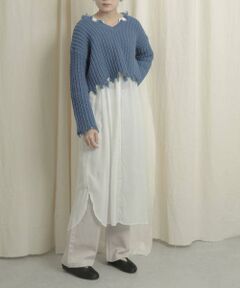 SENSE OF PLACE by URBAN RESEARCH / センスオブプレイス バイ アーバンリサーチ ニット・セーター | 2WAYダメージショートセーター