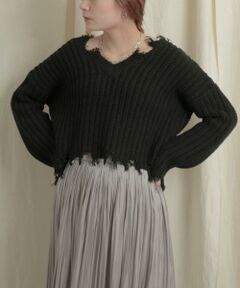 SENSE OF PLACE by URBAN RESEARCH / センスオブプレイス バイ アーバンリサーチ ニット・セーター | 2WAYダメージショートセーター