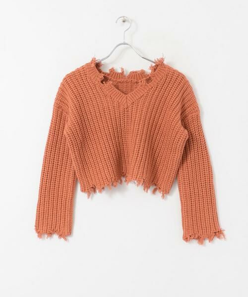 SENSE OF PLACE by URBAN RESEARCH / センスオブプレイス バイ アーバンリサーチ ニット・セーター | 2WAYダメージショートセーター | 詳細13