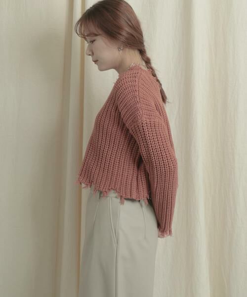 SENSE OF PLACE by URBAN RESEARCH / センスオブプレイス バイ アーバンリサーチ ニット・セーター | 2WAYダメージショートセーター | 詳細2