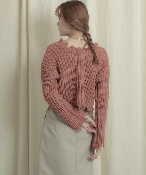 SENSE OF PLACE by URBAN RESEARCH / センスオブプレイス バイ アーバンリサーチ ニット・セーター | 2WAYダメージショートセーター | 詳細4