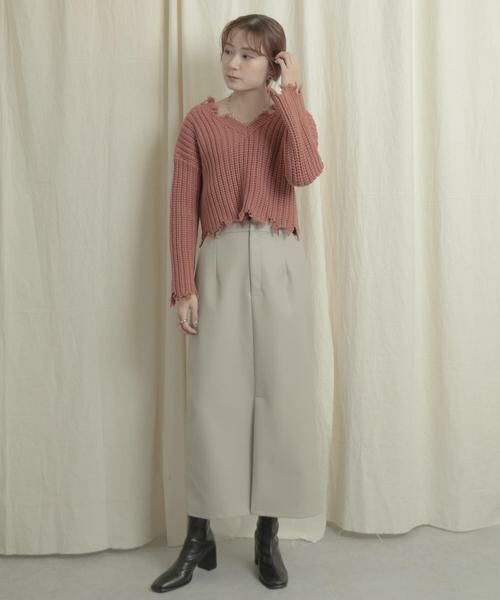 SENSE OF PLACE by URBAN RESEARCH / センスオブプレイス バイ アーバンリサーチ ニット・セーター | 2WAYダメージショートセーター | 詳細5