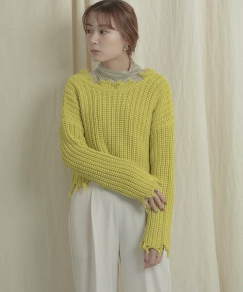 SENSE OF PLACE by URBAN RESEARCH / センスオブプレイス バイ アーバンリサーチ ニット・セーター | 2WAYダメージショートセーター | 詳細16