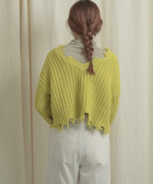 SENSE OF PLACE by URBAN RESEARCH / センスオブプレイス バイ アーバンリサーチ ニット・セーター | 2WAYダメージショートセーター | 詳細18