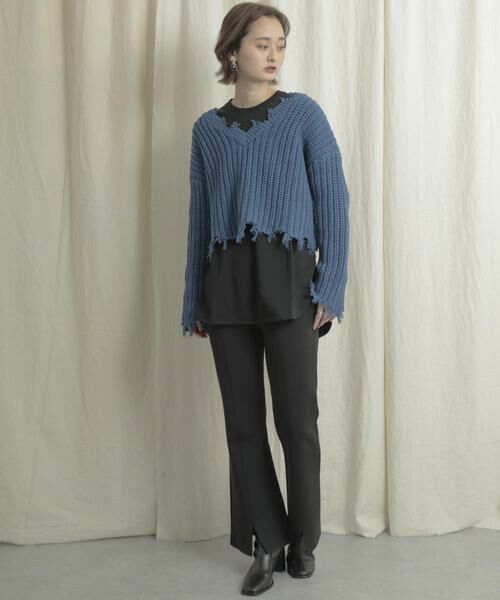 SENSE OF PLACE by URBAN RESEARCH / センスオブプレイス バイ アーバンリサーチ ニット・セーター | 2WAYダメージショートセーター | 詳細25