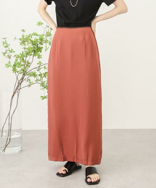 SENSE OF PLACE by URBAN RESEARCH/センスオブプレイス バイ アーバンリサーチ サテンストレートナロースカート レッド one