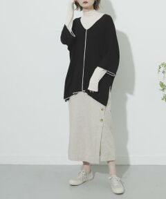 SENSE OF PLACE by URBAN RESEARCH / センスオブプレイス バイ アーバンリサーチ スカート | リネンヘリンボーンパイピングスカート