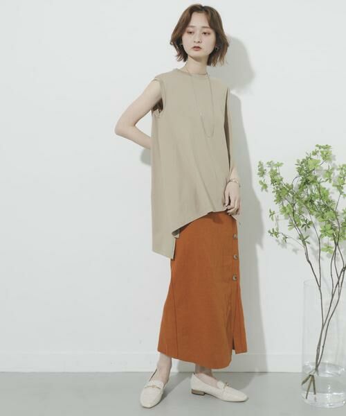 SENSE OF PLACE by URBAN RESEARCH / センスオブプレイス バイ アーバンリサーチ スカート | リネンヘリンボーンパイピングスカート | 詳細10