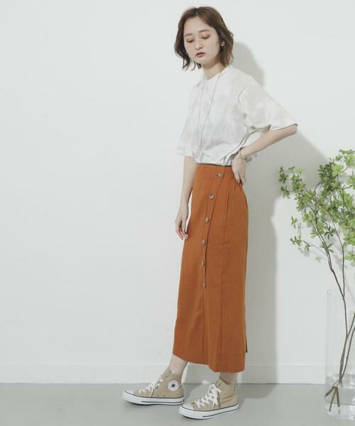 SENSE OF PLACE by URBAN RESEARCH / センスオブプレイス バイ アーバンリサーチ スカート | リネンヘリンボーンパイピングスカート | 詳細12