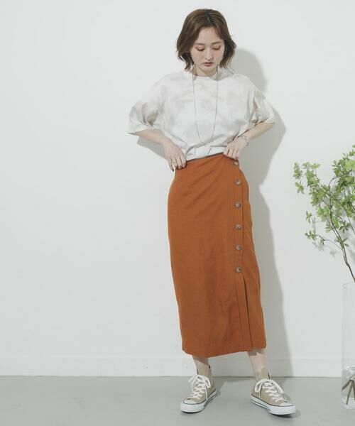 SENSE OF PLACE by URBAN RESEARCH / センスオブプレイス バイ アーバンリサーチ スカート | リネンヘリンボーンパイピングスカート | 詳細15