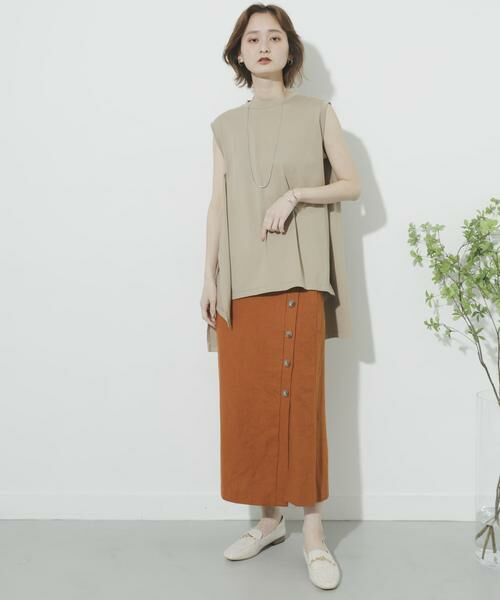 SENSE OF PLACE by URBAN RESEARCH / センスオブプレイス バイ アーバンリサーチ スカート | リネンヘリンボーンパイピングスカート | 詳細5