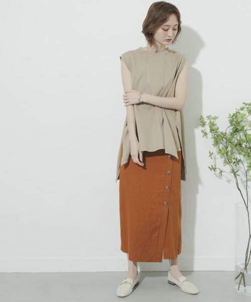 SENSE OF PLACE by URBAN RESEARCH / センスオブプレイス バイ アーバンリサーチ スカート | リネンヘリンボーンパイピングスカート | 詳細9