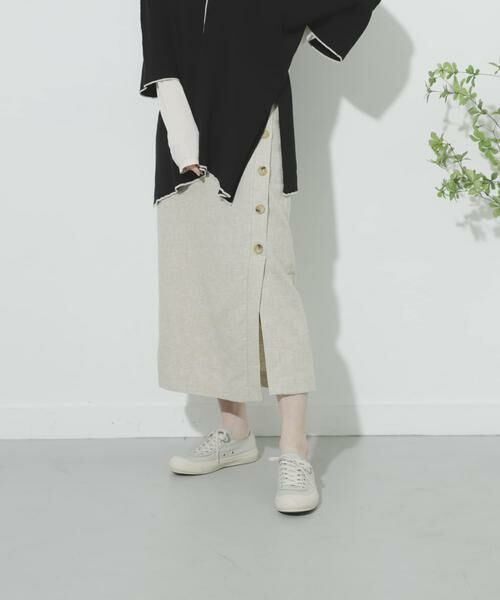 SENSE OF PLACE by URBAN RESEARCH / センスオブプレイス バイ アーバンリサーチ スカート | リネンヘリンボーンパイピングスカート | 詳細23